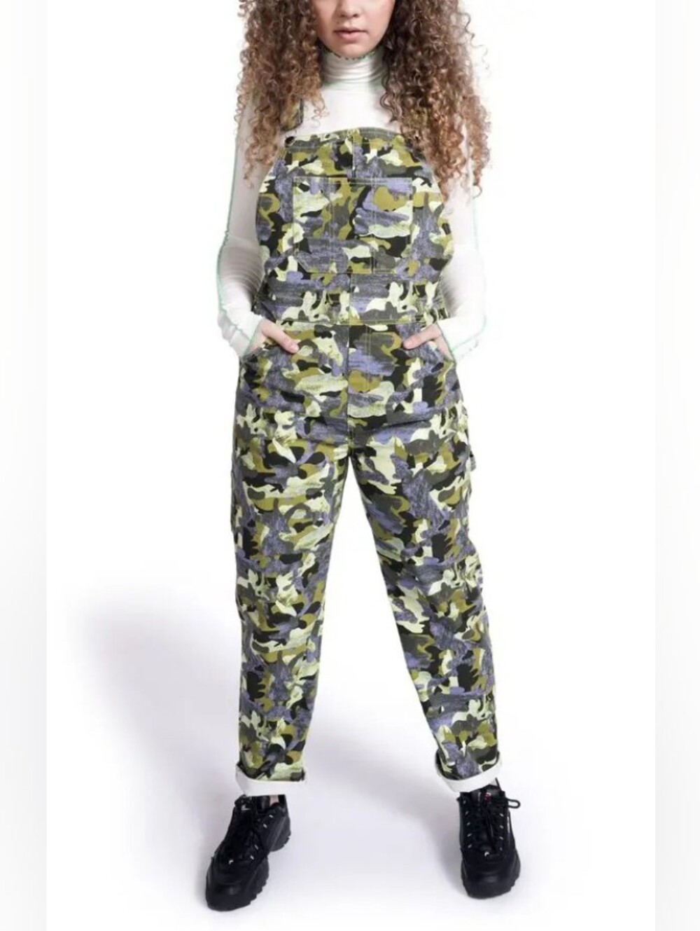 BP. + Wildfang Camo Utility Overalls